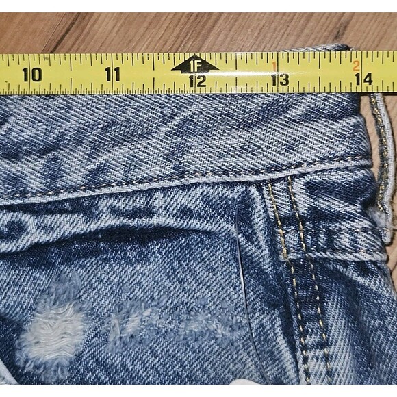 We The Free People Big Sur Coast Boyfriend Shorts Distressed 24 Raw Edge Hem - Picture 6 of 9